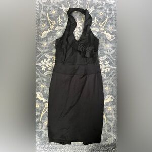 Michelle Jonas Travelwear black ruffle halter dress